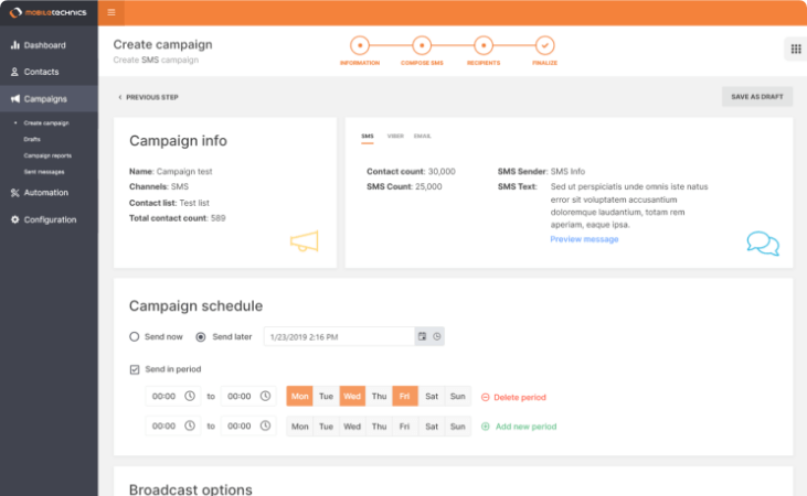 Kampagnen-Editor Dashboard