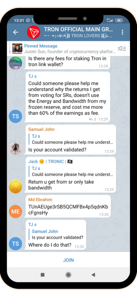 example of a telegram for business group